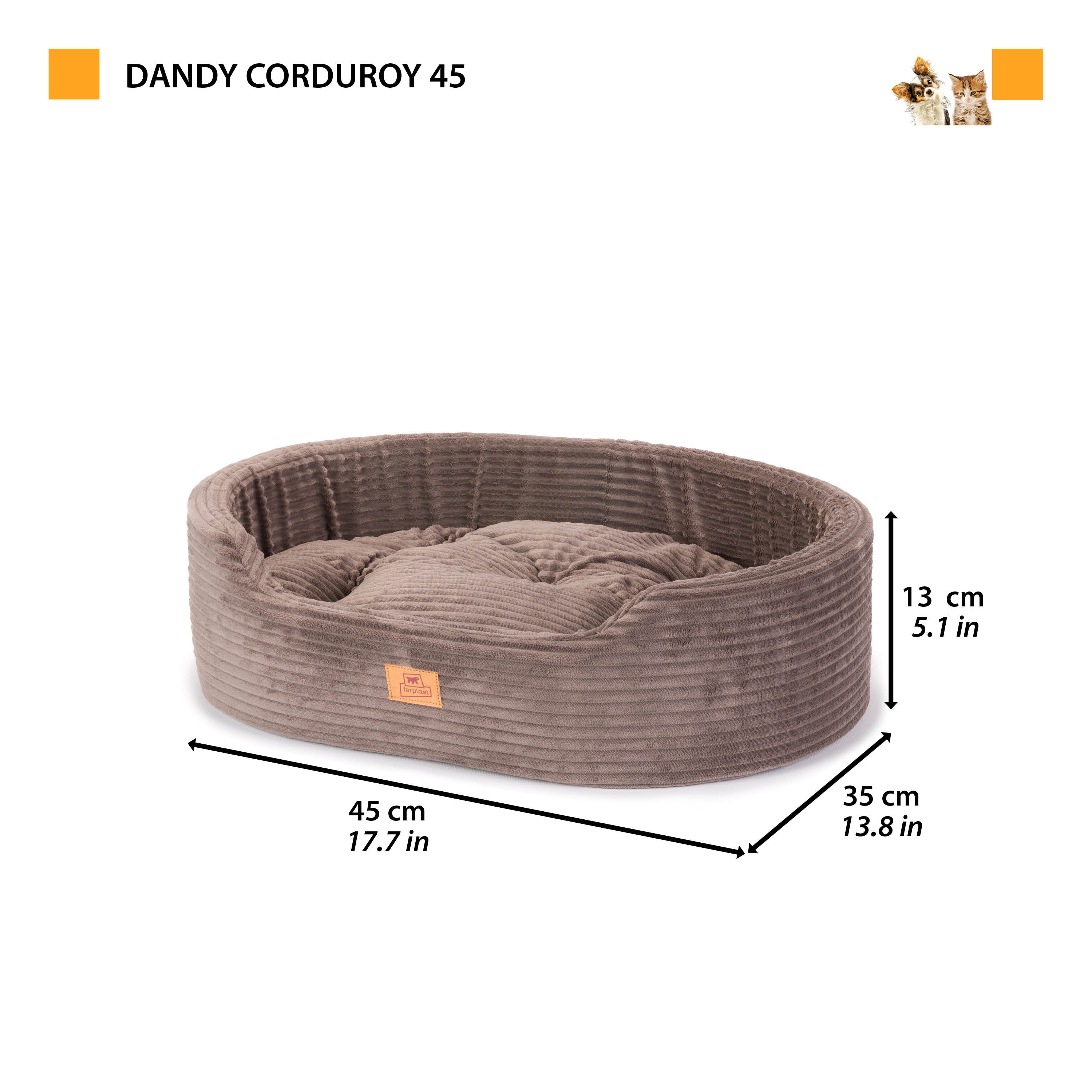 DANDY CORDUROY Cuccia divanetto con cuscino rimovibile per cani e gatti - Image 2