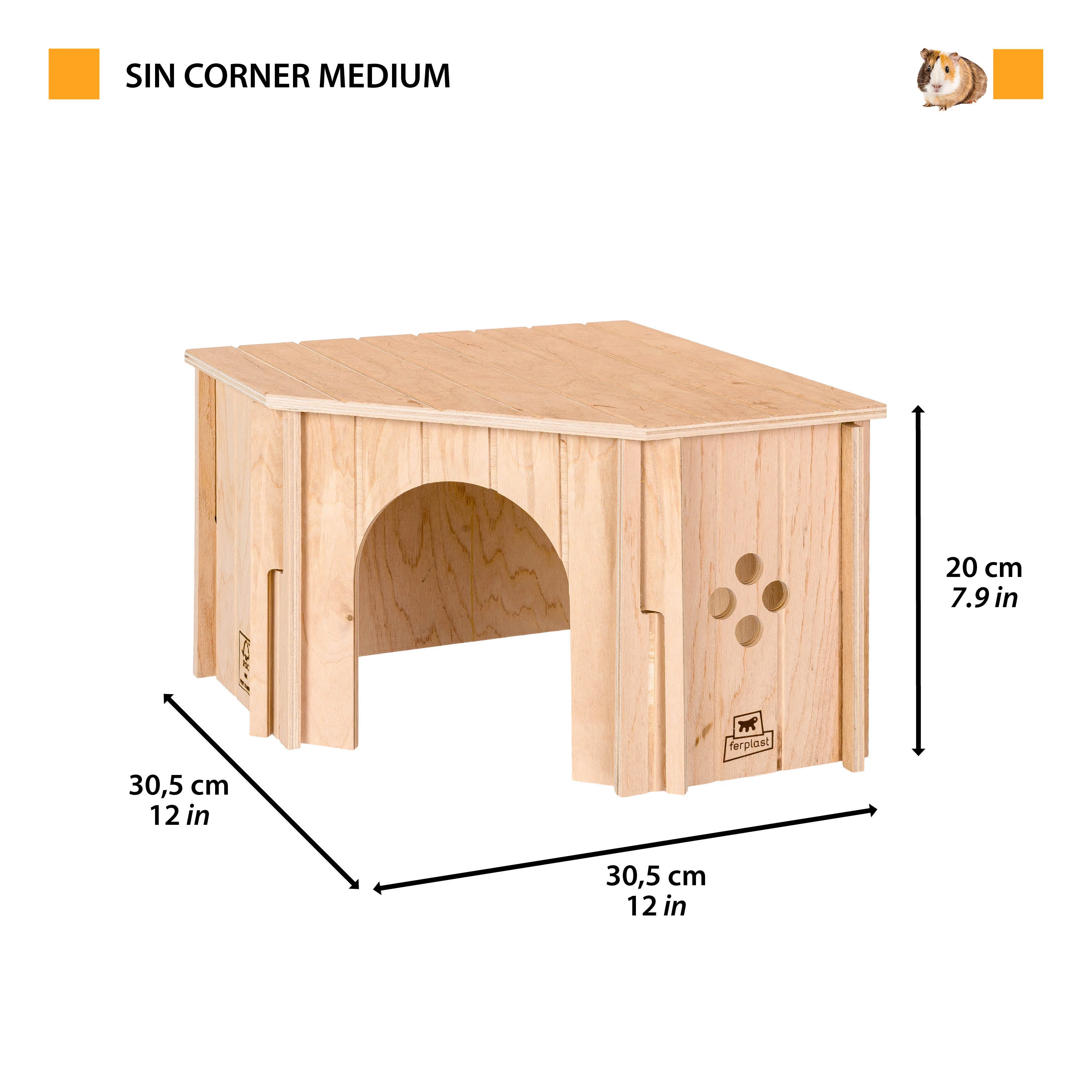 SIN CORNER Casetta in legno angolare per piccoli animali - Image 2